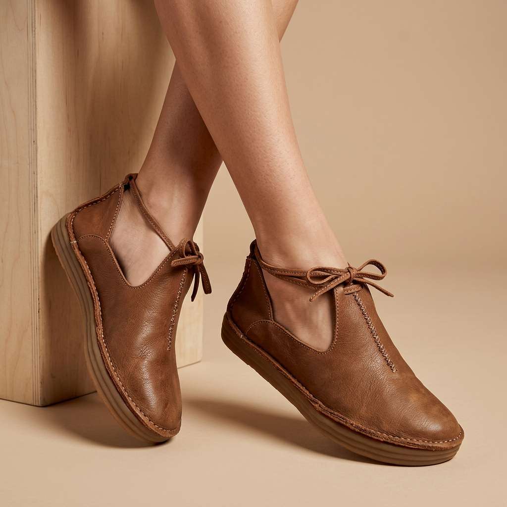 Delaina - Souliers à lacets en cuir vintage