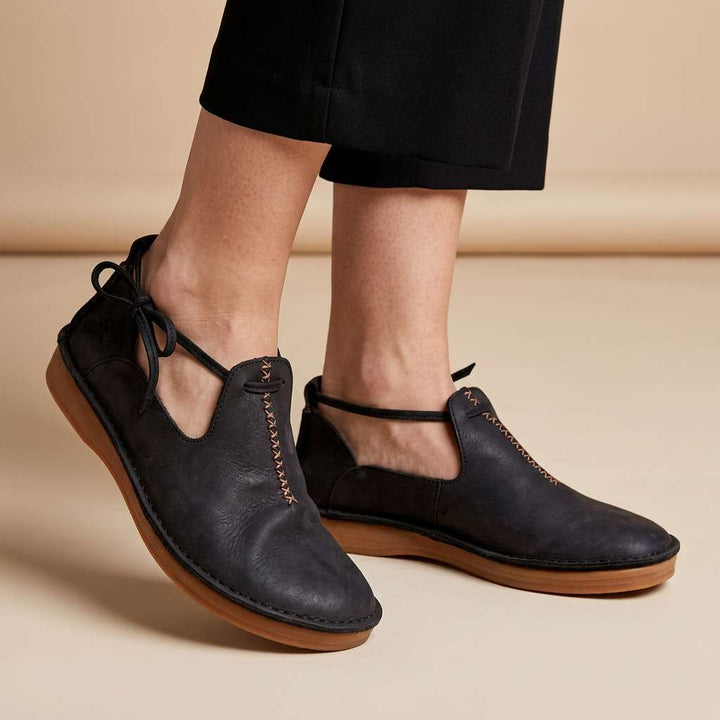 Delaina - Souliers à lacets en cuir vintage