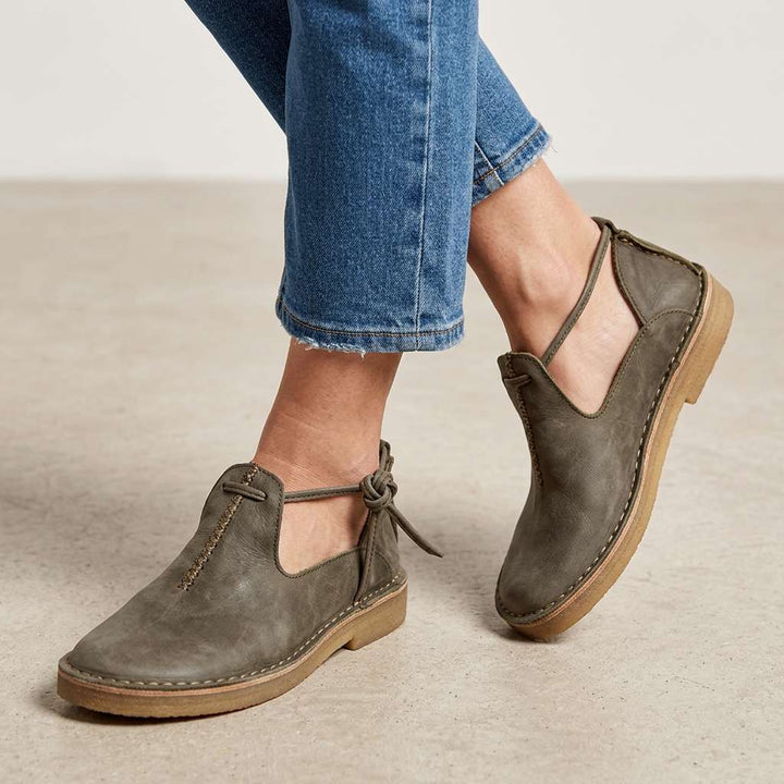 Delaina - Souliers à lacets en cuir vintage