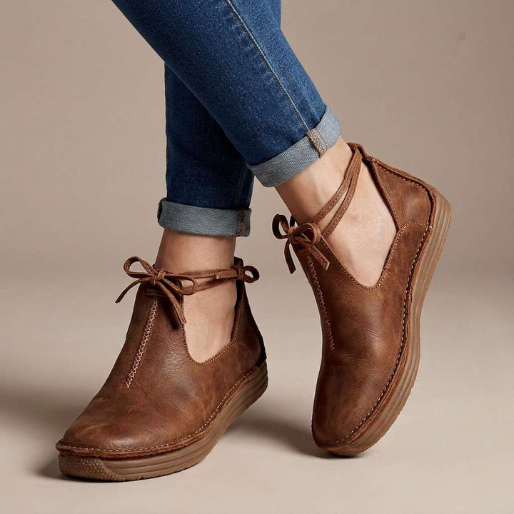 Delaina - Souliers à lacets en cuir vintage