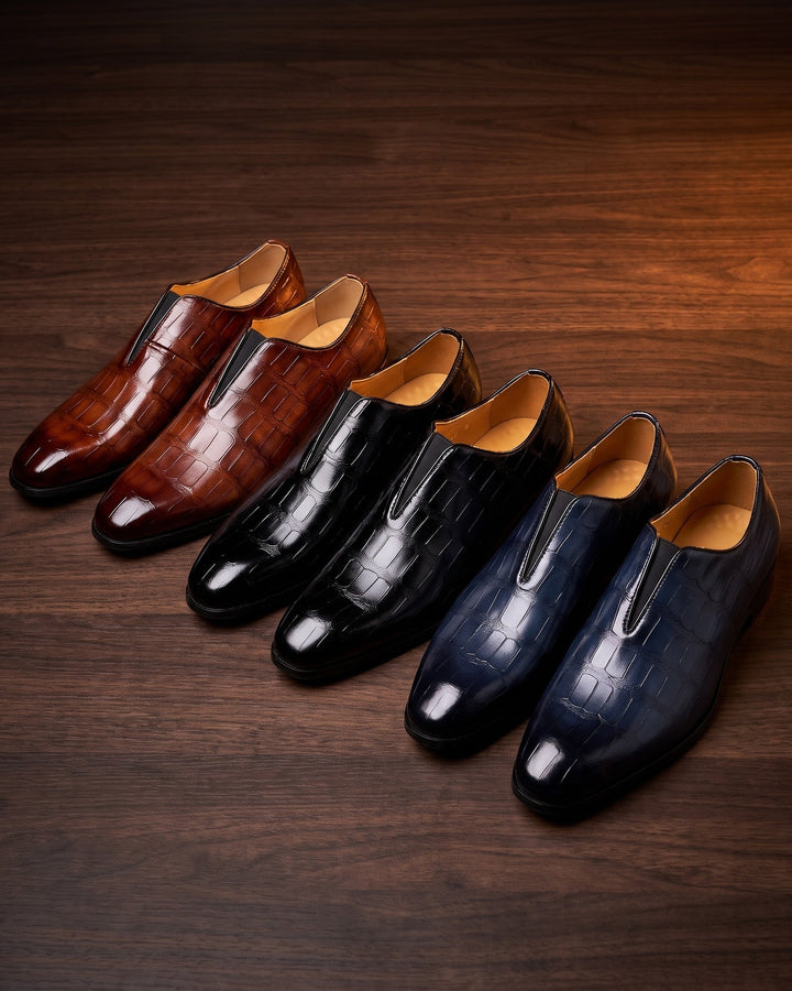 Denton - mocassins à enfiler effet croco