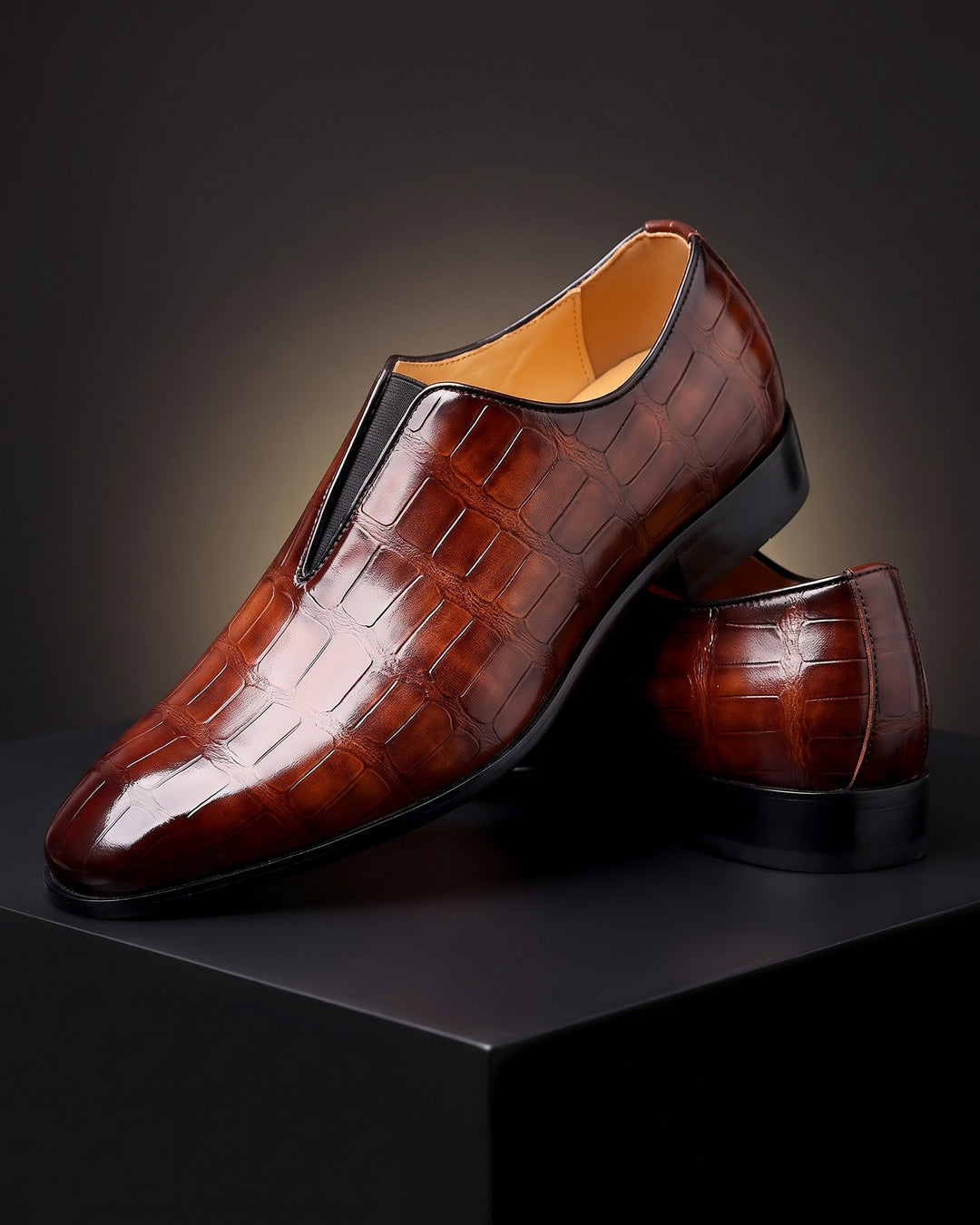 Denton - mocassins à enfiler effet croco