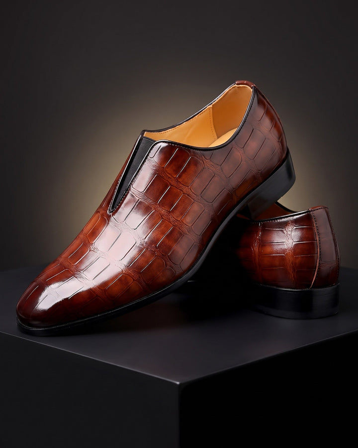 Denton - mocassins à enfiler effet croco