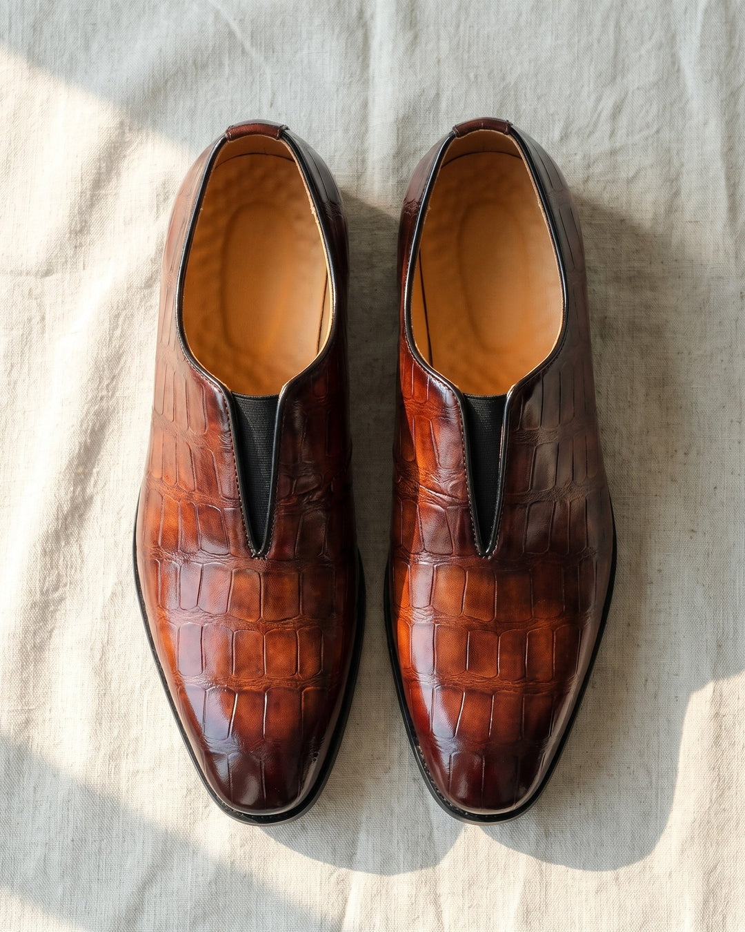 Denton - mocassins à enfiler effet croco