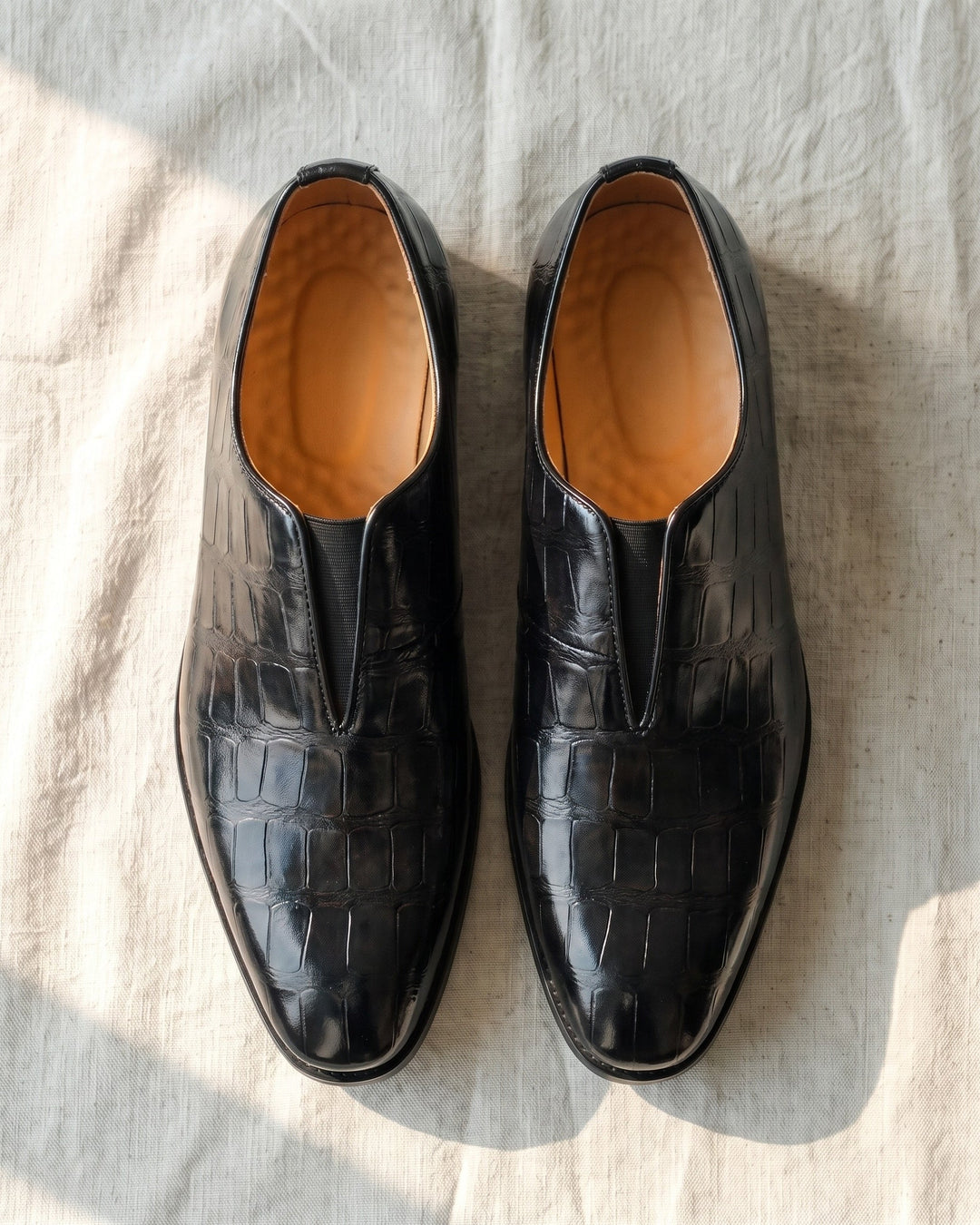 Denton - mocassins à enfiler effet croco