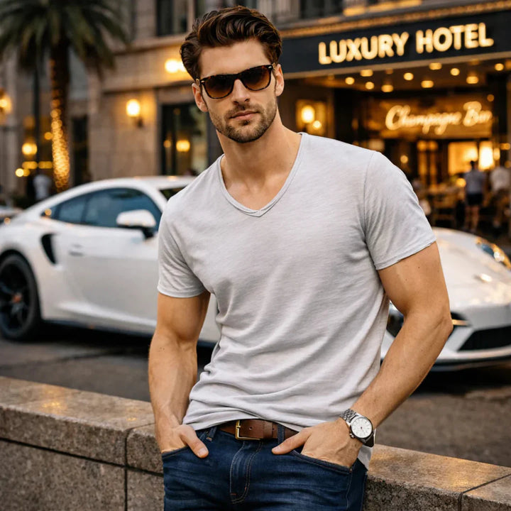 Jackson - T-shirt col V doux au toucher