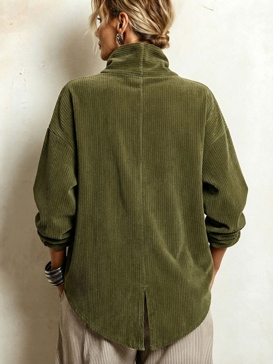 Blair - Pull texturé asymétrique à col montant
