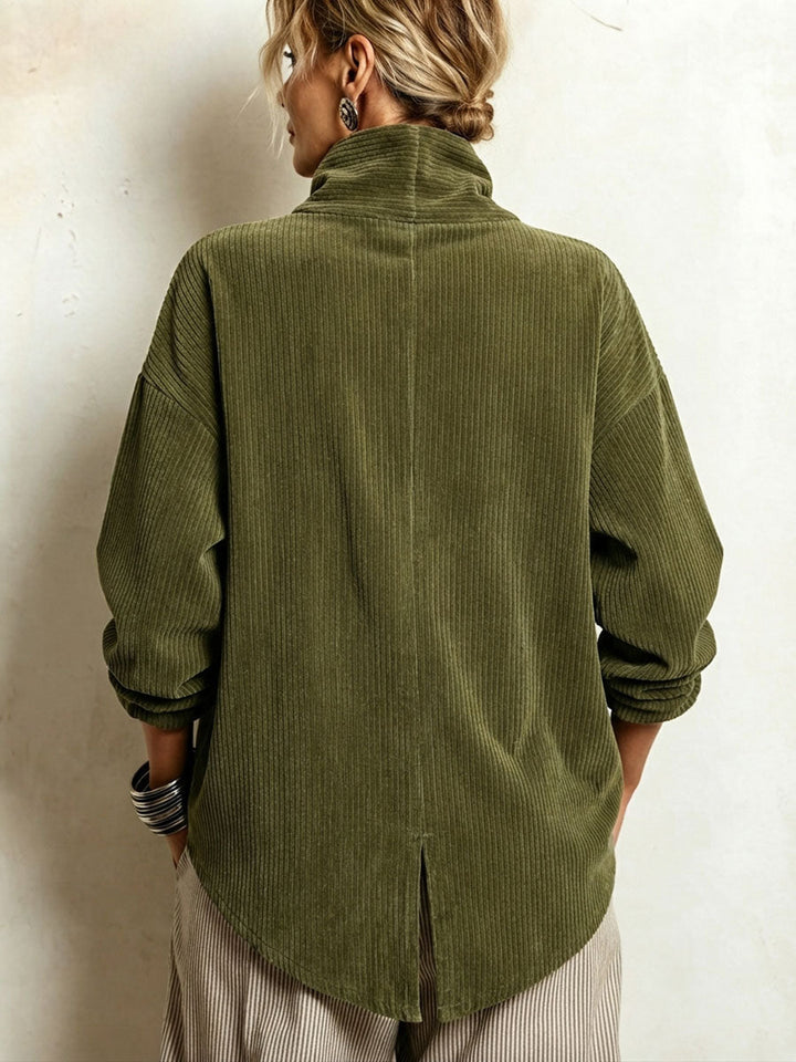 Blair - Pull texturé asymétrique à col montant
