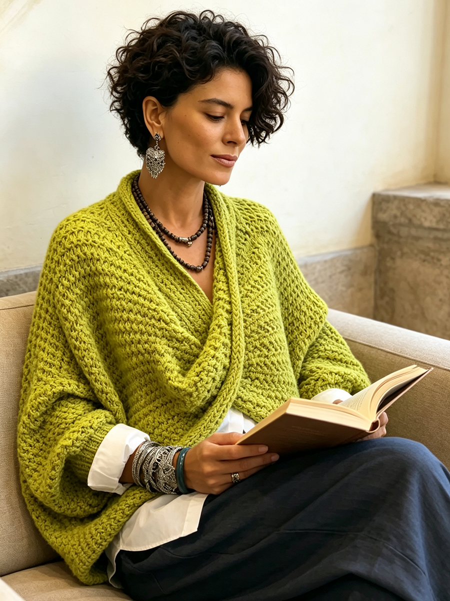 Orelle - Pull col V texturé