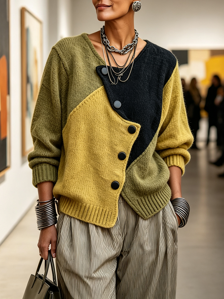 Olina - Cardigan structuré asymétrique