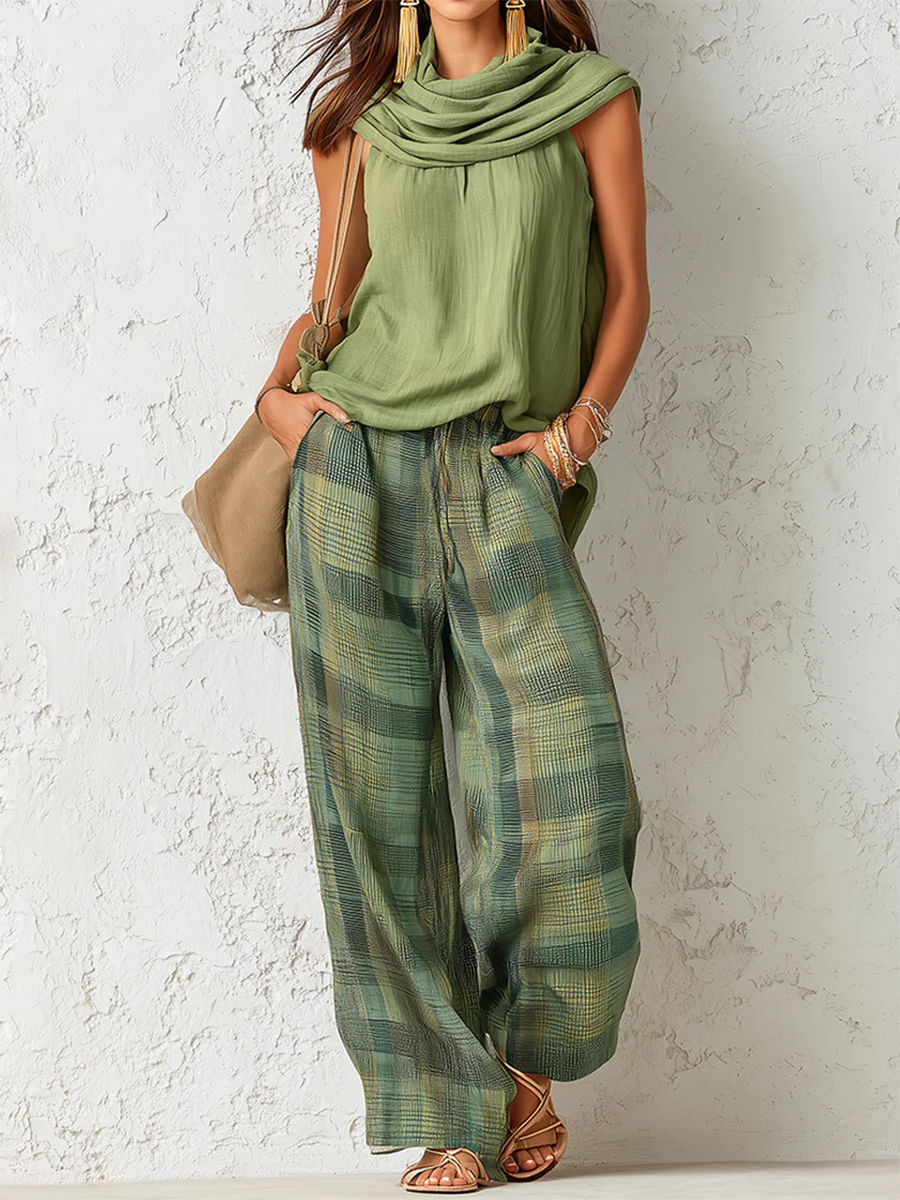 Calienna - Ensemble blouse légère et pantalon large