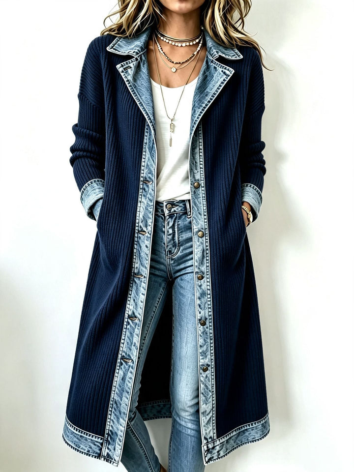 Odelia - Cardigan long texturé
