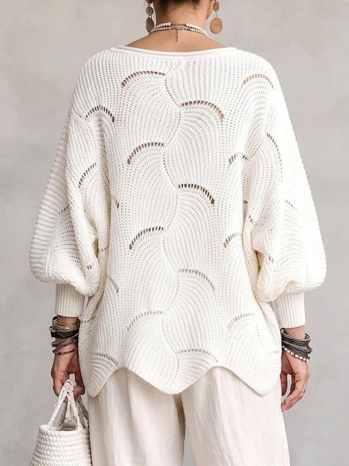 Coravina - Pull en maille ajourée texturée