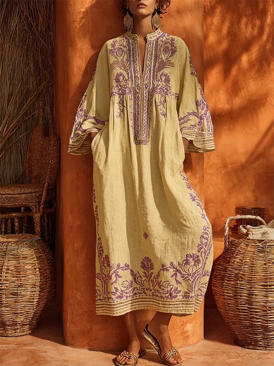Nicole - Robe longue fleurie au toucher doux
