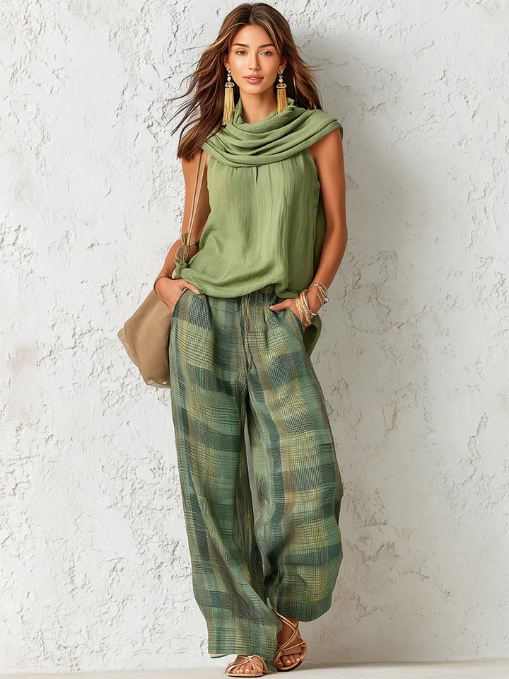 Calienna - Ensemble blouse légère et pantalon large