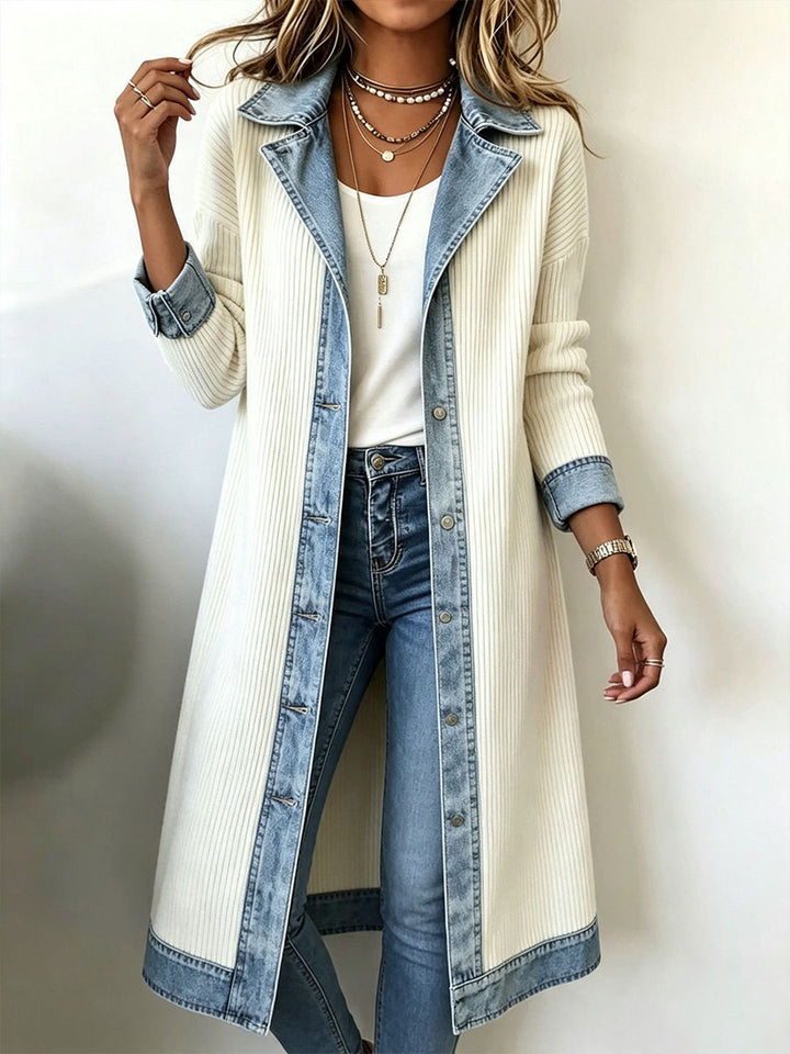 Odelia - Cardigan long texturé