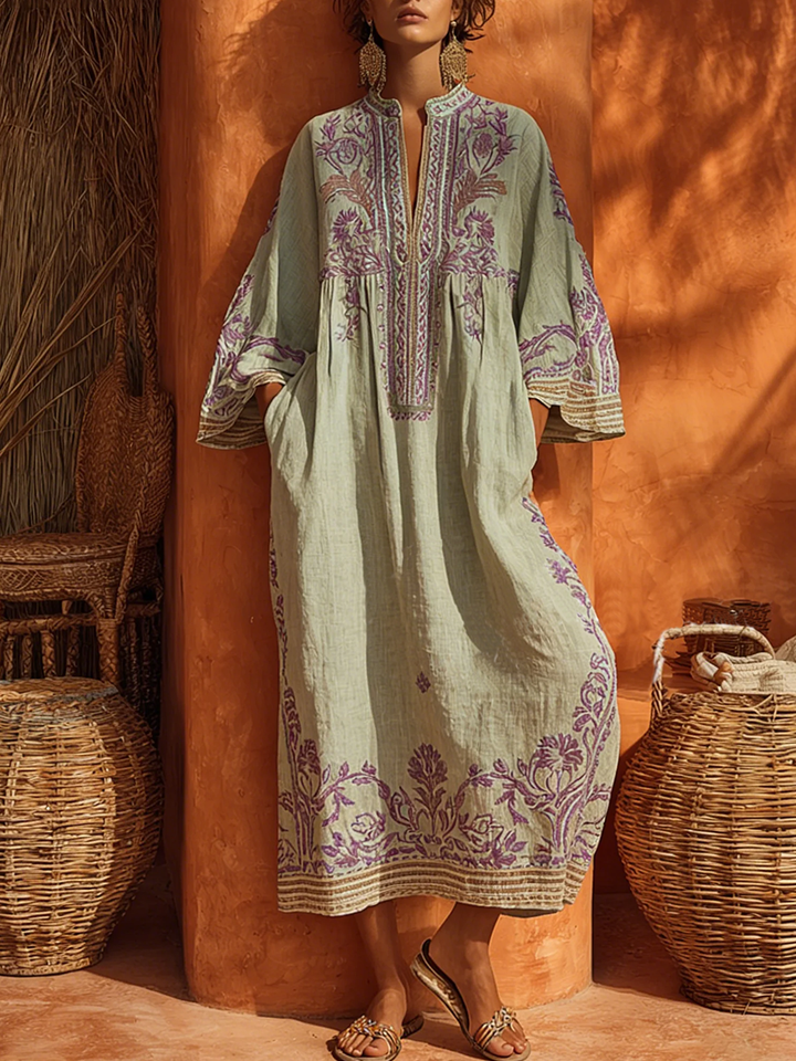 Nicole - Robe longue fleurie au toucher doux