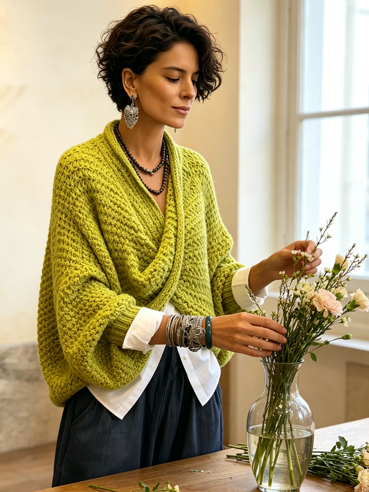 Orelle - Pull col V texturé