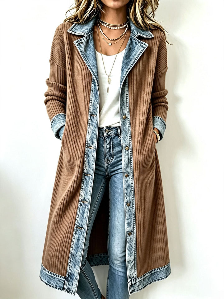 Odelia - Cardigan long texturé