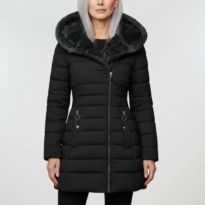Leni - Manteau matelassé à capuche, doublé et chaud