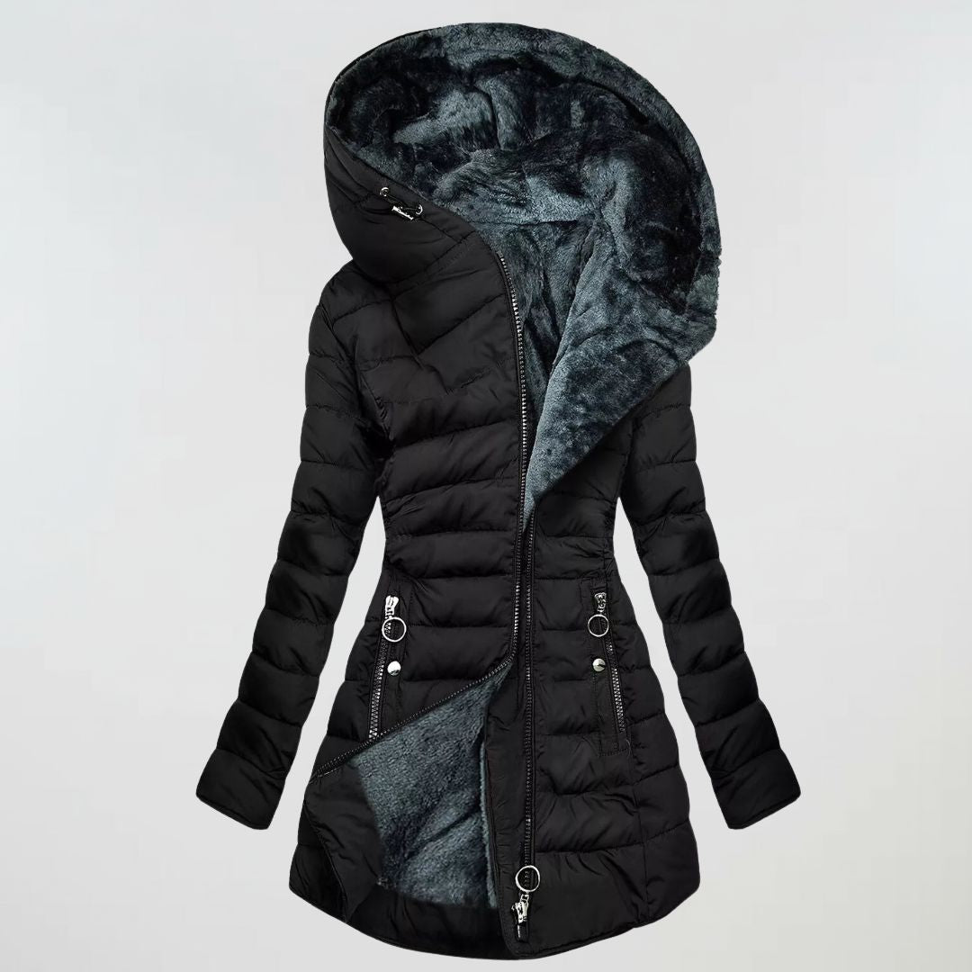 Leni - Manteau matelassé à capuche, doublé et chaud