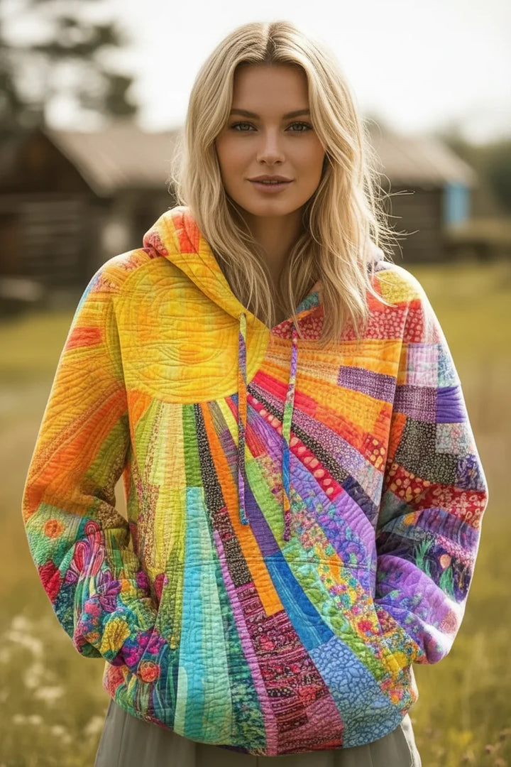 Jessanova - Sweat à capuche patchwork doux au toucher