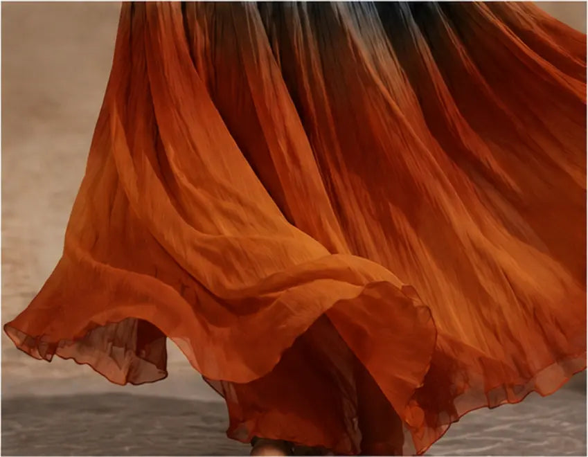 Calissa - Robe longue à col américain en tissu doux