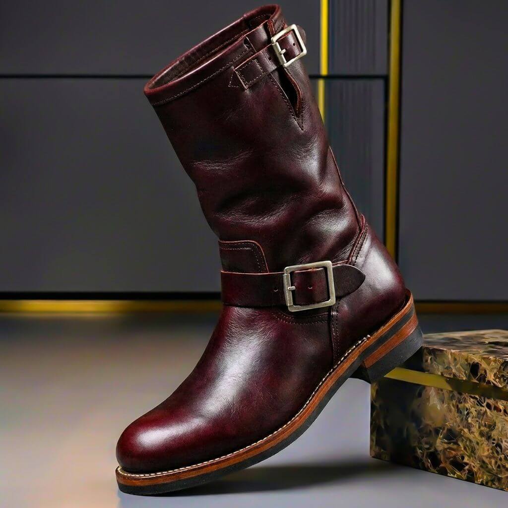 Gideon - Bottes en cuir à boucle vintage