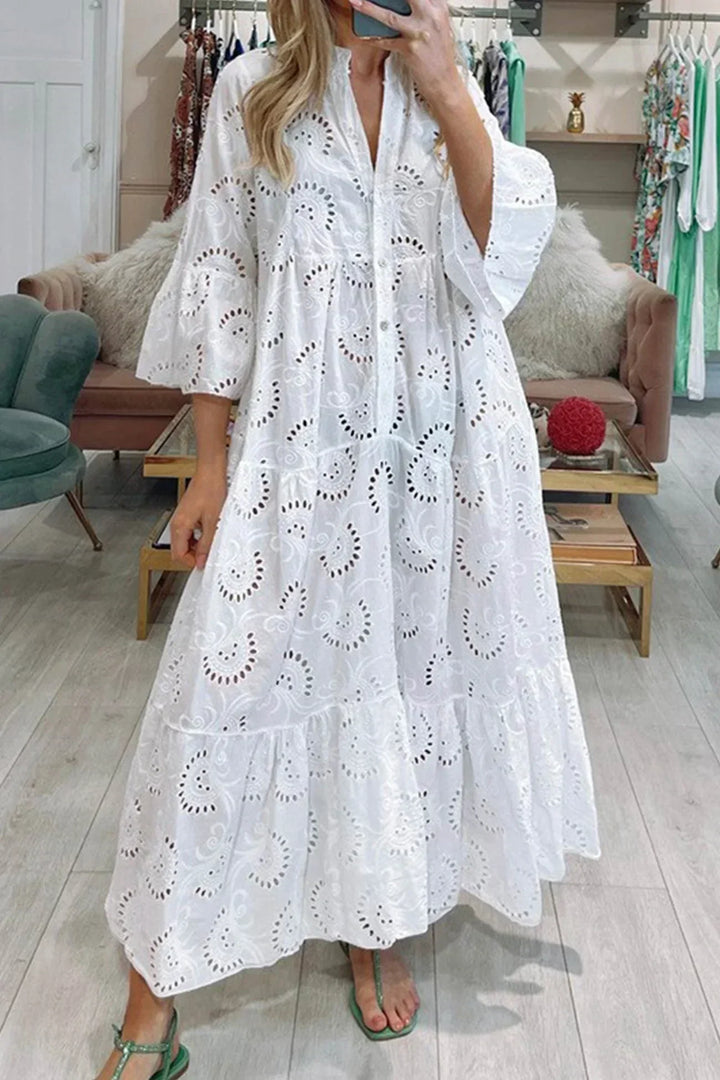 Kylie - Robe longue brodée