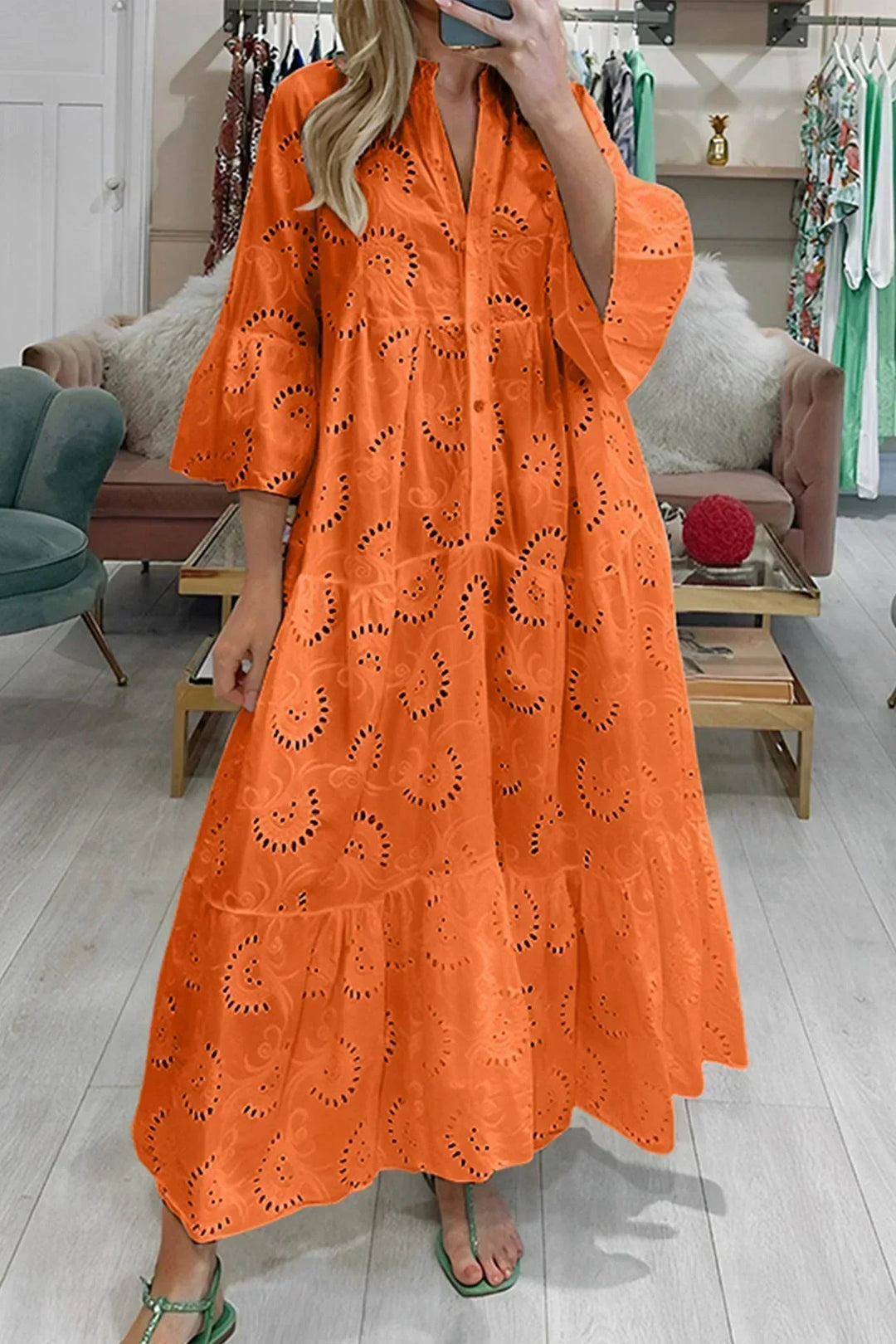 Kylie - Robe longue brodée