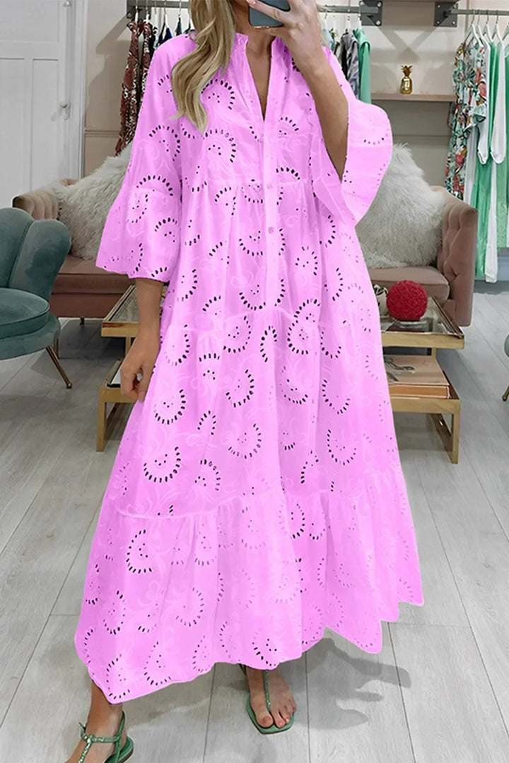 Kylie - Robe longue brodée