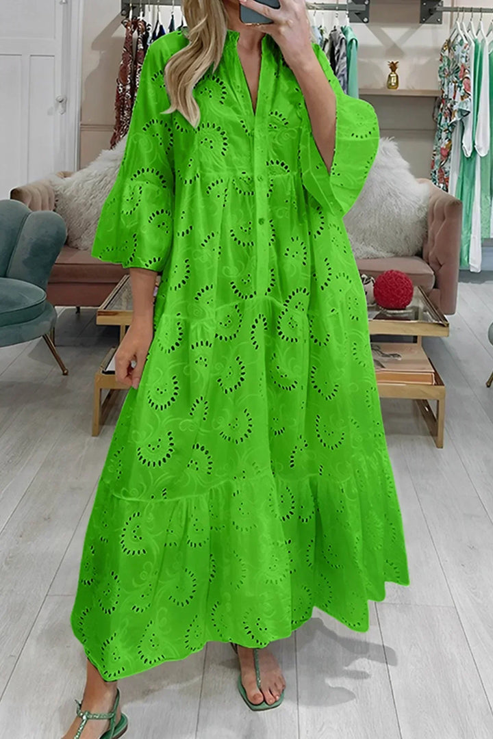 Kylie - Robe longue brodée