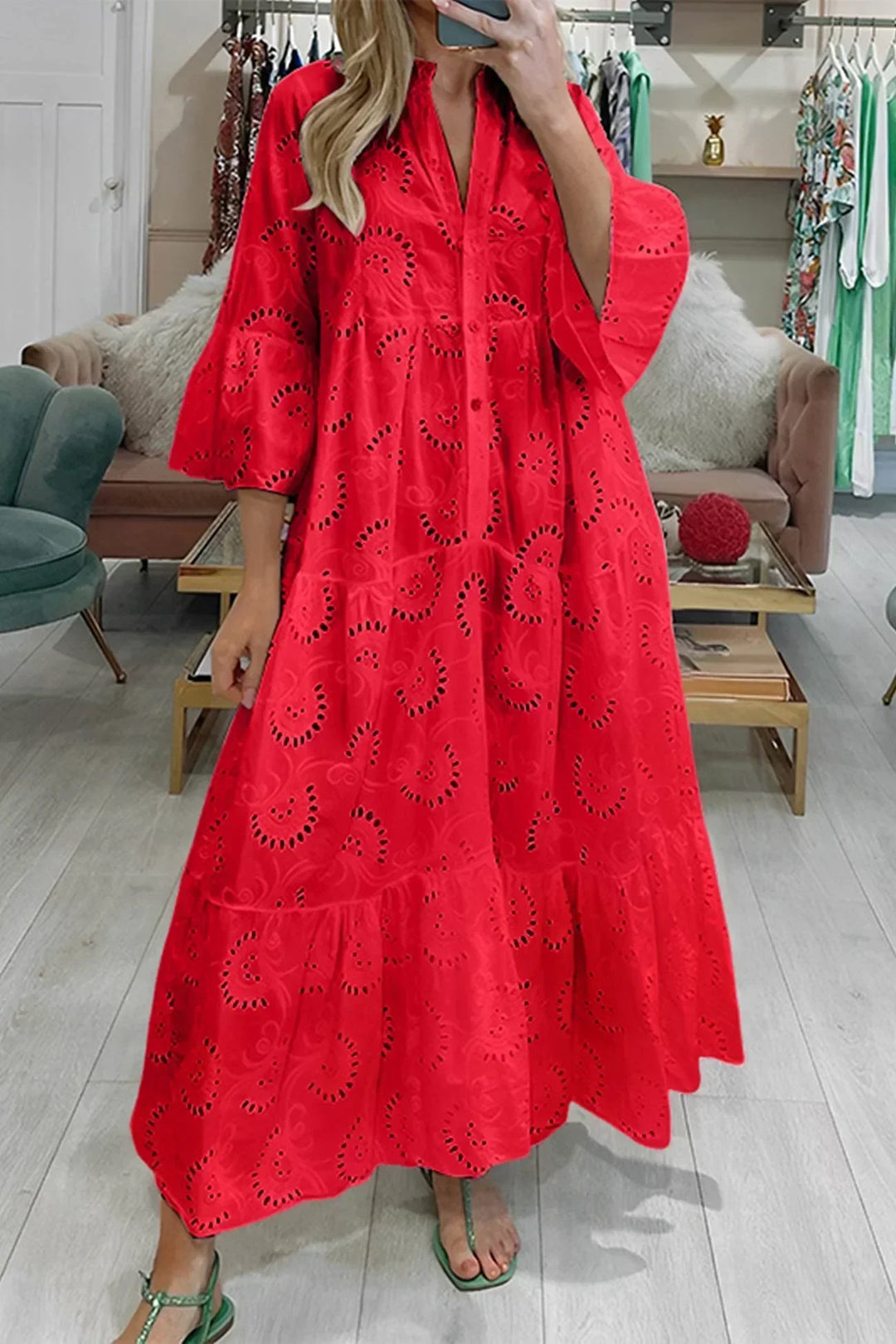 Kylie - Robe longue brodée