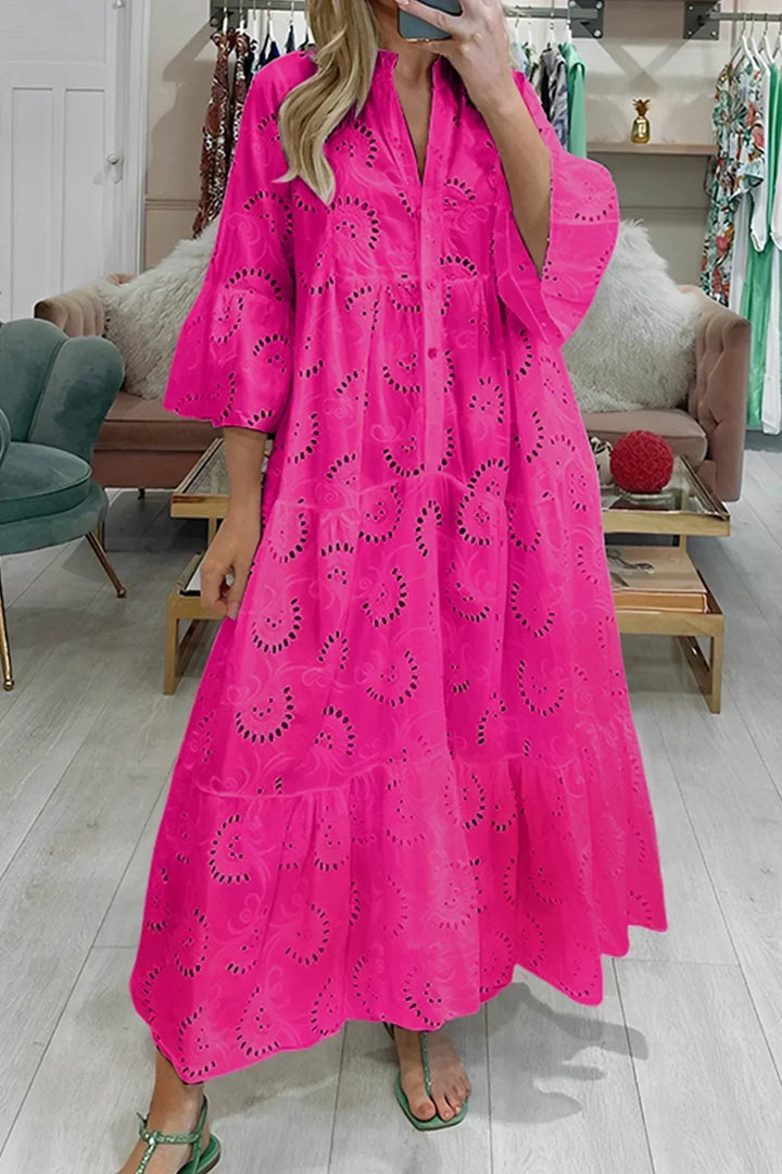 Kylie - Robe longue brodée