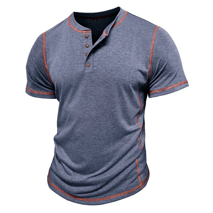Bardwell - T-shirt Henley doux au toucher