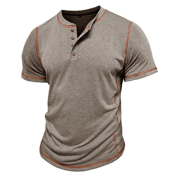 Bardwell - T-shirt Henley doux au toucher