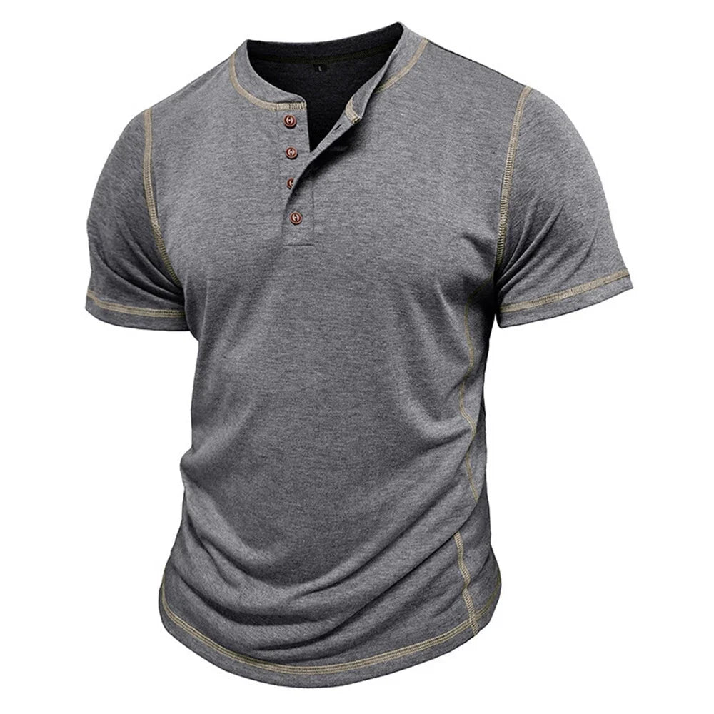 Bardwell - T-shirt Henley doux au toucher