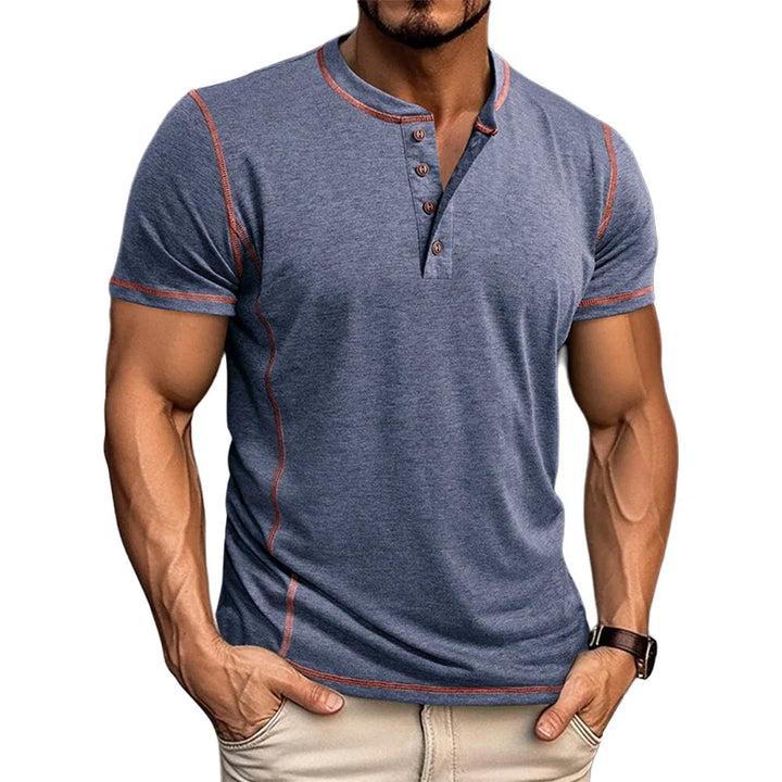 Bardwell - T-shirt Henley doux au toucher