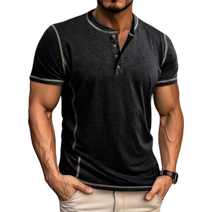 Bardwell - T-shirt Henley doux au toucher