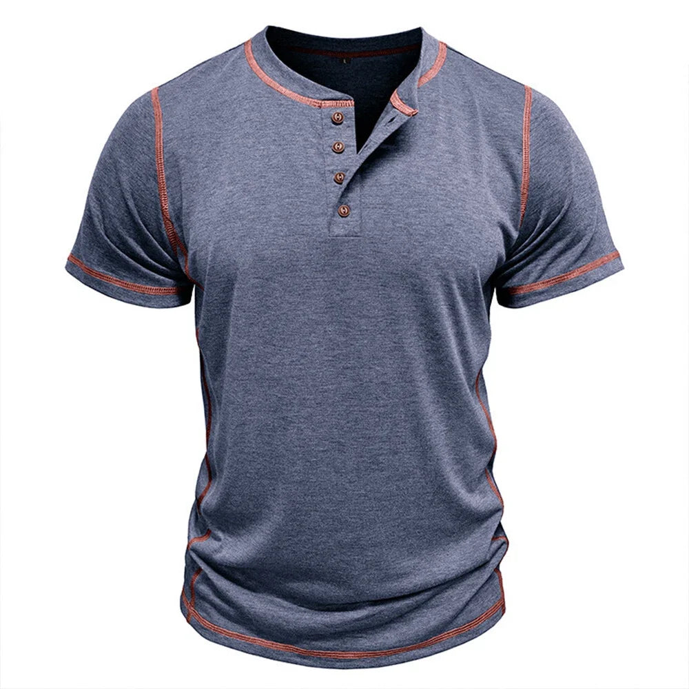 Bardwell - T-shirt Henley doux au toucher
