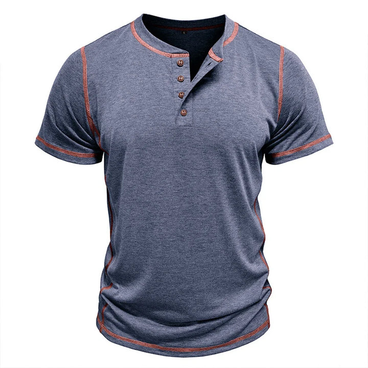Bardwell - T-shirt Henley doux au toucher