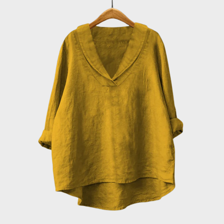 Bellissea - Blouse élégante drapée à col en V