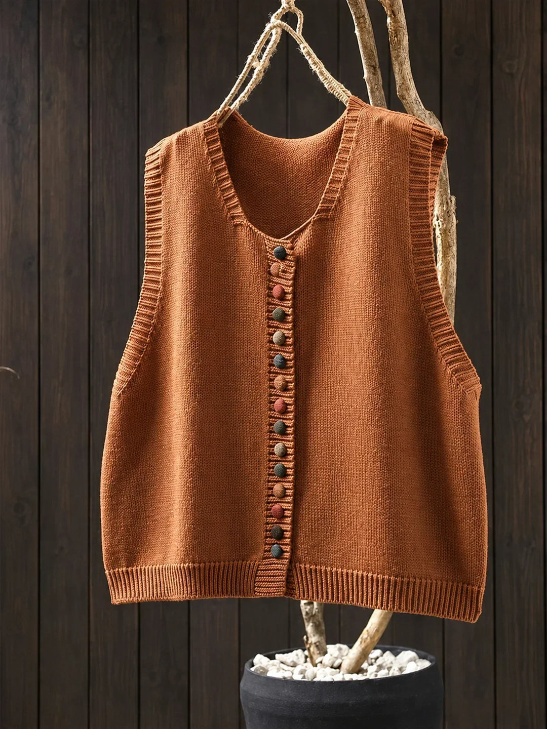Meleri - Gilet en maille doux au toucher