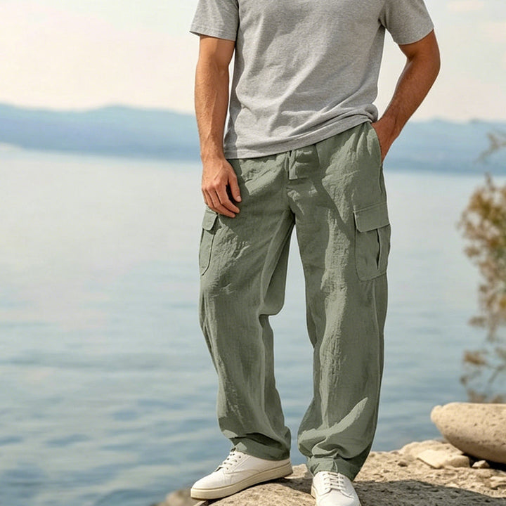 Donovan - Pantalon cargo en lin respirant