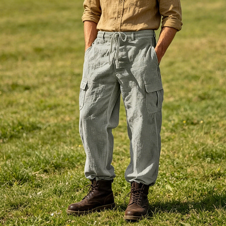 Donovan - Pantalon cargo en lin respirant