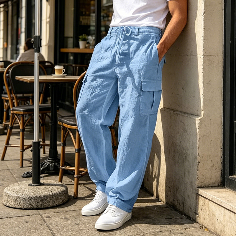Donovan - Pantalon cargo en lin respirant