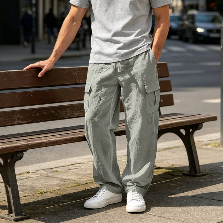 Donovan - Pantalon cargo en lin respirant