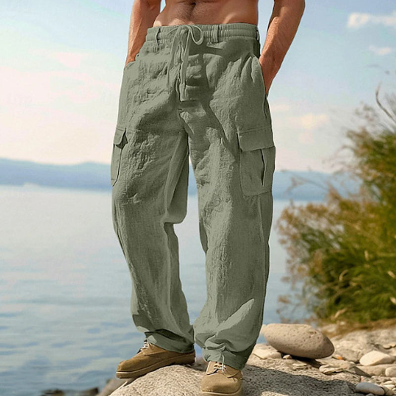 Donovan - Pantalon cargo en lin respirant