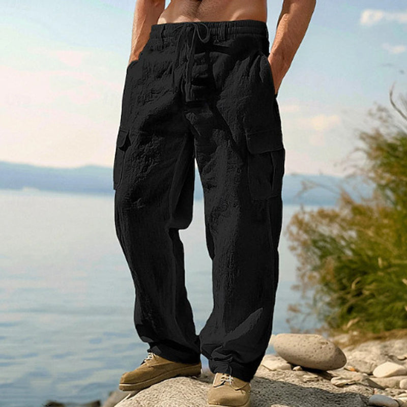 Donovan - Pantalon cargo en lin respirant