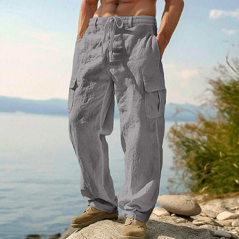 Donovan - Pantalon cargo en lin respirant